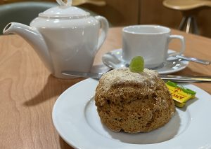 A scone at Dobbie's Garden Centre Stirling