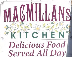 A sign at MacMillan's Kitchen