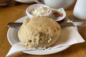A scone at Braewick Cafe