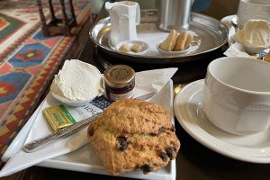 A scone at Busta House Hotel