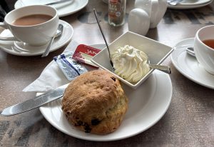 A scone at the Hidden Treasure Tearoom