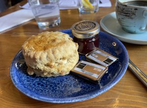A scone at Greens at the Courthouse