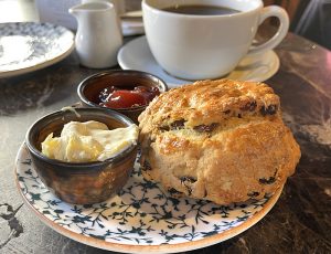 A scone at Pleased To Meet You, Morpeth