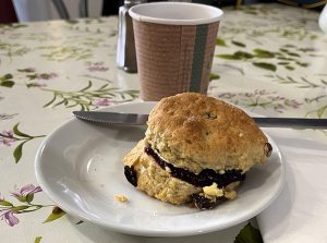 A scone at Food from Argyll at the Pier, Oban