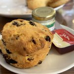 A scone at Aroma, Biggar