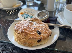 A scone at the Riverside in Dunblane