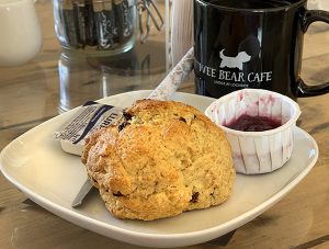 A scone at the Wee Bear Café, Lintrathen