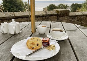 A scone at Dunimarle Castle Orangery Tearoom