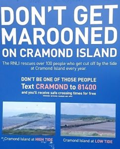 Notice at Cramond Island