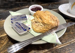 A scone at Auntie Ann's